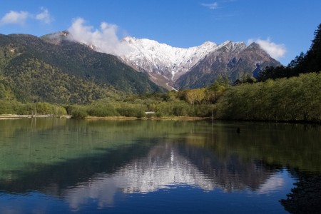 大正池から穂高連峰