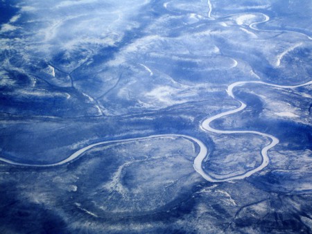 空撮；シベリア上空